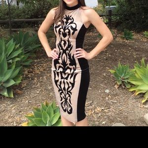 Tan and black dress